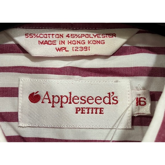 Appleseed's Striped Button Down Shirt Long Sleeve Pockets Petite Size 16P - Picture 4 of 8